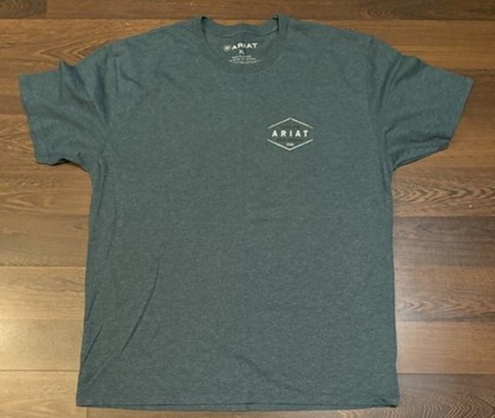 Ariat Men's Green Heather Diamond USA Logo Graphic Tee XL